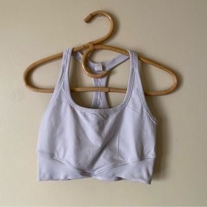 Yogalicious White Racerback Athletic Sports Bra